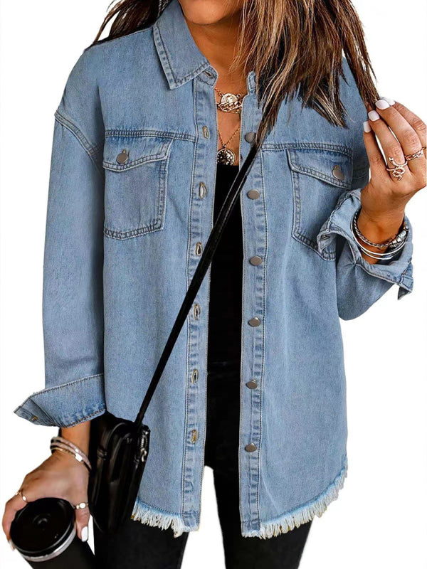 🖤 New Washed Denim Shirt Jacket – Casual Chic Must-Have for Effortless Street Style 💙