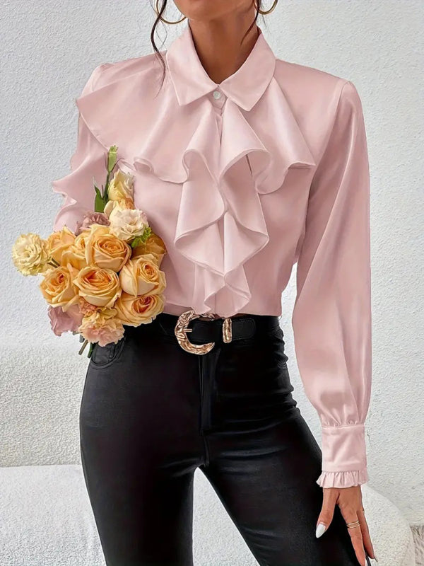 Chic Ruffled Layered Shirt – Stylish & Flowy Blouse for Any Season