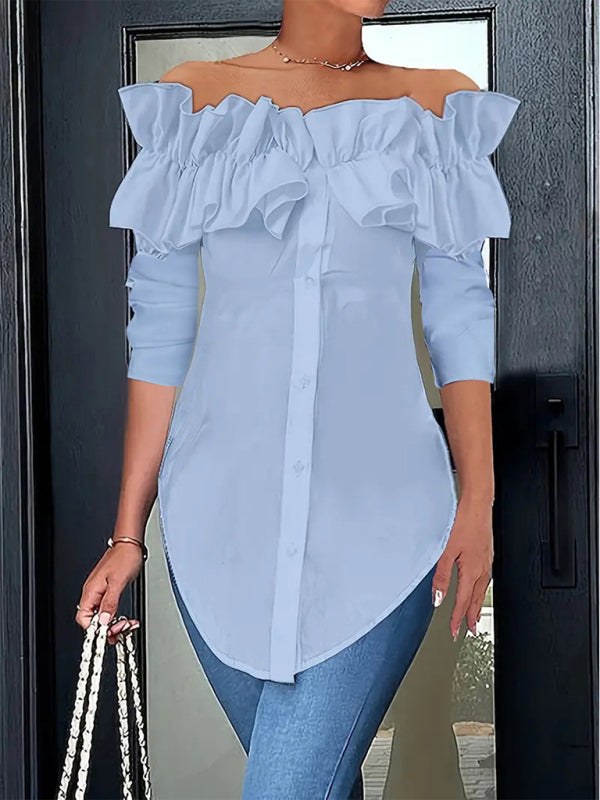 Chic One-Shoulder Ruffle Top – Trendy & Stylish Blouse for Any Occasion