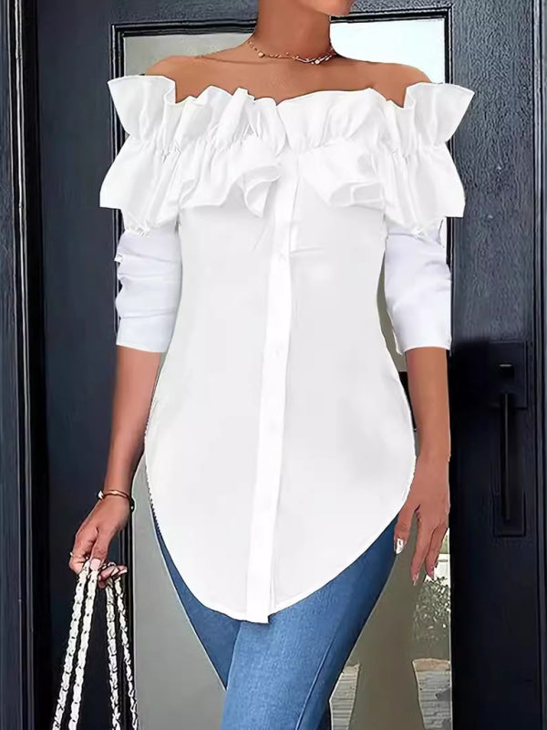 Chic One-Shoulder Ruffle Top – Trendy & Stylish Blouse for Any Occasion