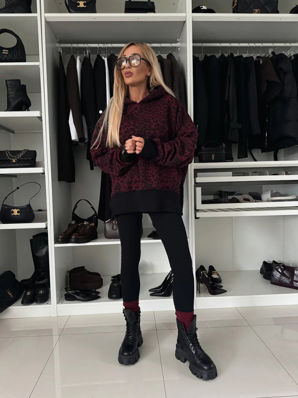 Cozy & Chic Printed Hoodie Sweatshirt Set – Stylish 2-Piece Loungewear for Fall & Winter