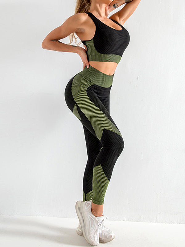 🖤 Stylish 3-Piece Yoga Set – High Waist Leggings, Tank & Jacket for Workout & Lounge 🖤