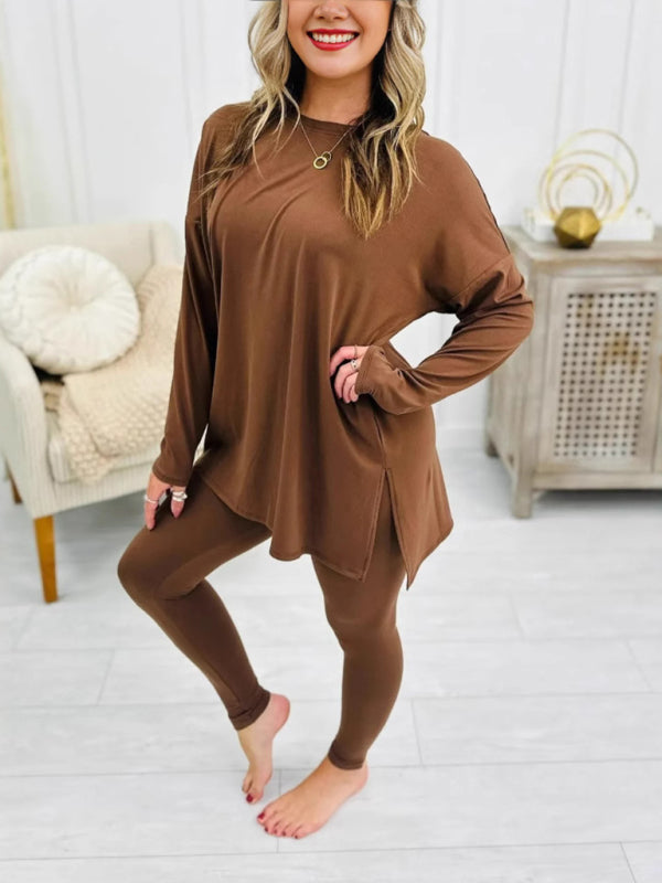 Cozy & Chic Two-Piece Lounge Set – Soft Cotton Blend, Perfect for Fall & Winter