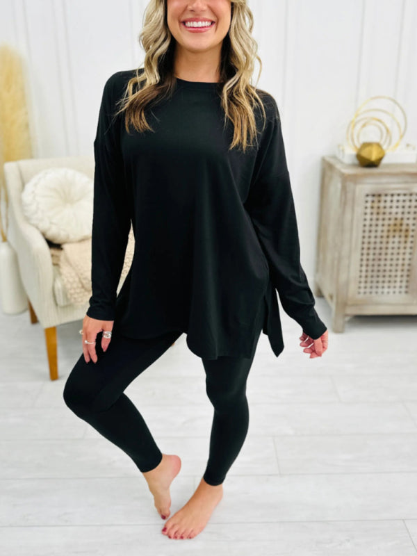Cozy & Chic Two-Piece Lounge Set – Soft Cotton Blend, Perfect for Fall & Winter