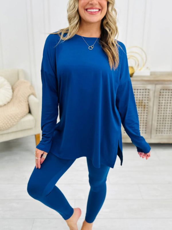 Cozy & Chic Two-Piece Lounge Set – Soft Cotton Blend, Perfect for Fall & Winter