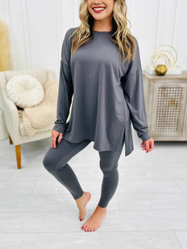 Cozy & Chic Two-Piece Lounge Set – Soft Cotton Blend, Perfect for Fall & Winter