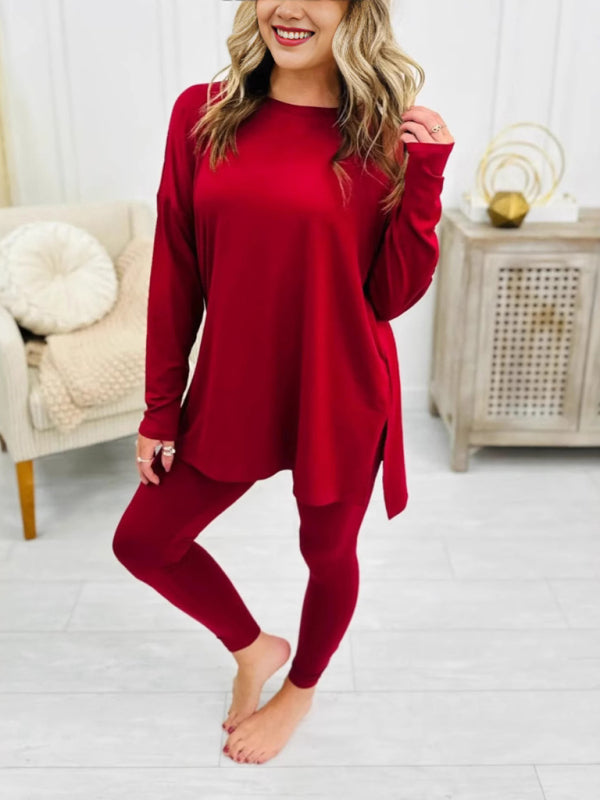 Cozy & Chic Two-Piece Lounge Set – Soft Cotton Blend, Perfect for Fall & Winter