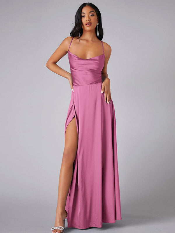 stylish Backless Slim Fit Maxi Dress – Elegant Waist-Hugging Long Dress for Women