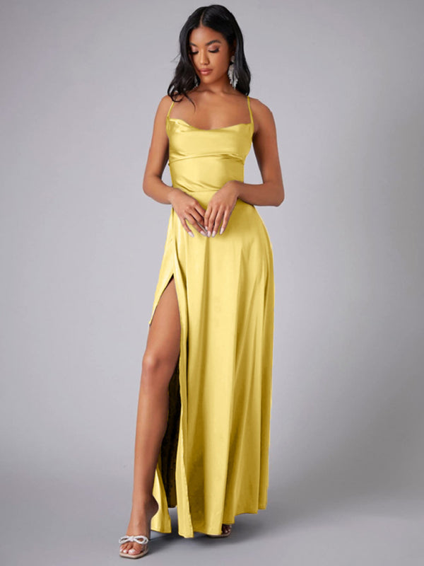 stylish Backless Slim Fit Maxi Dress – Elegant Waist-Hugging Long Dress for Women