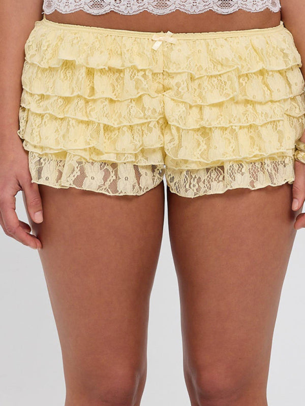 Lace Trim Puffy Shorts – Chic, Comfy & Trendy for Any Season