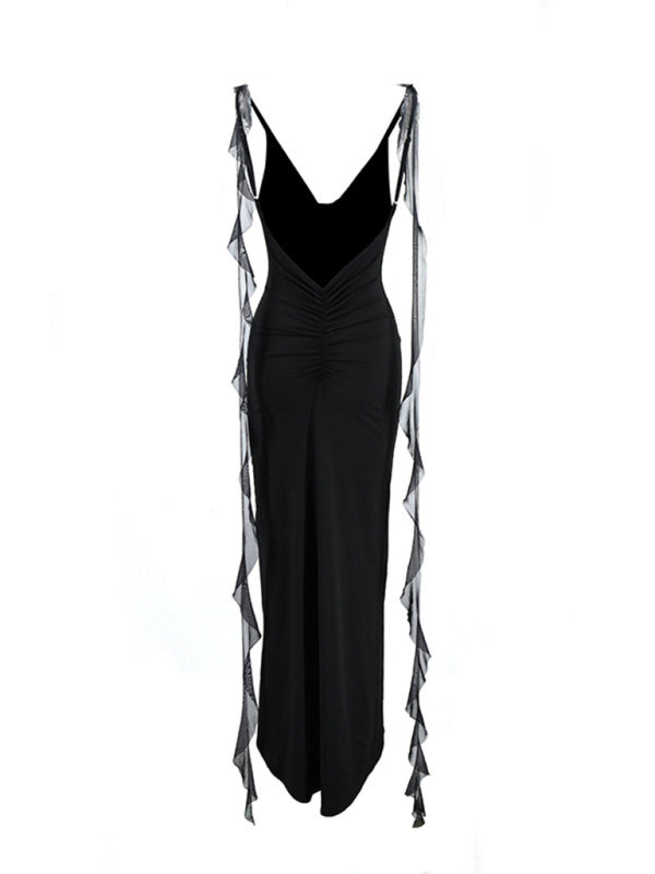 🔥 Hot Girl’s New Sexy V-Neck Backless Fishtail Evening Dress – Sultry & Elegant 🔥