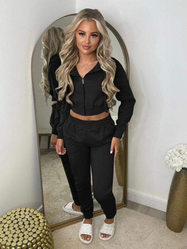 Cozy Plush Hoodie Set – Trendy Two-Piece Loungewear for Fall & Winter