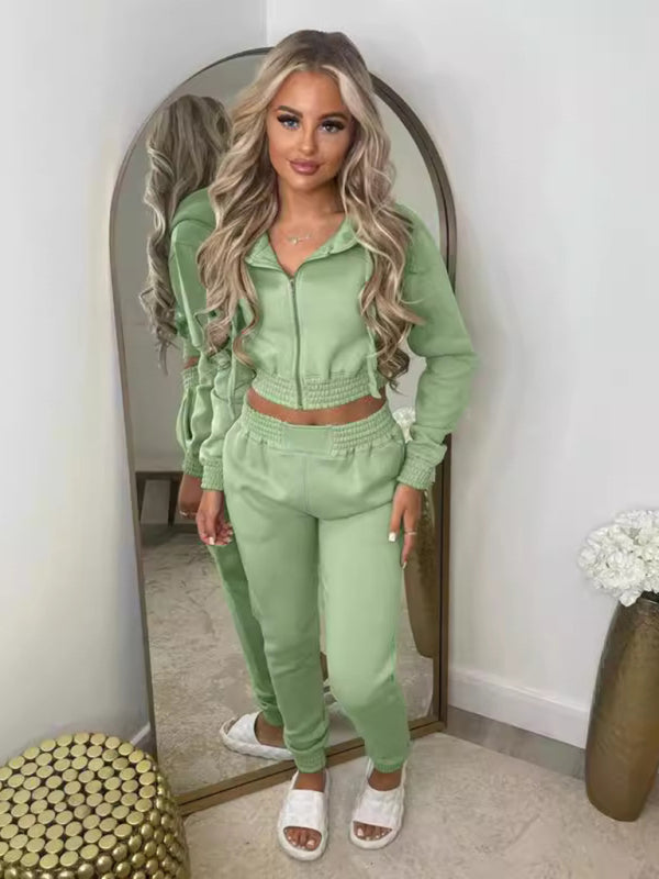 Cozy Plush Hoodie Set – Trendy Two-Piece Loungewear for Fall & Winter