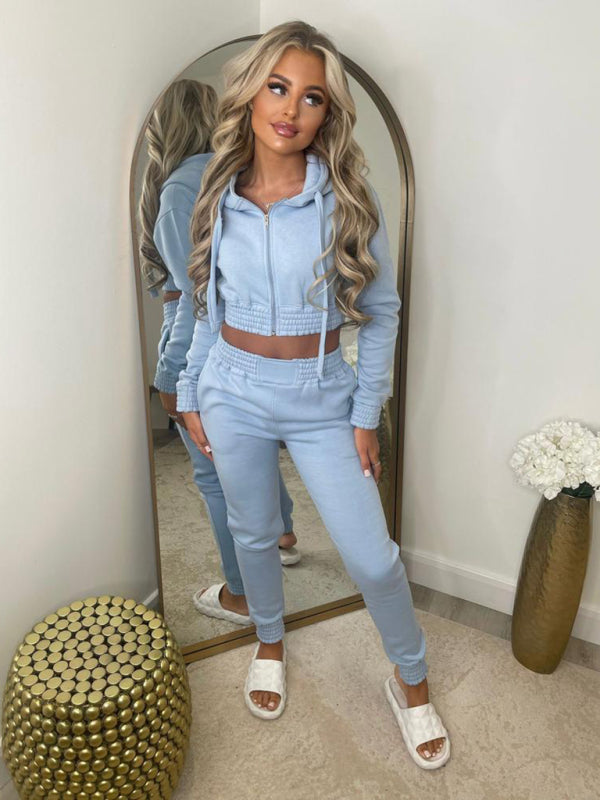 Cozy Plush Hoodie Set – Trendy Two-Piece Loungewear for Fall & Winter