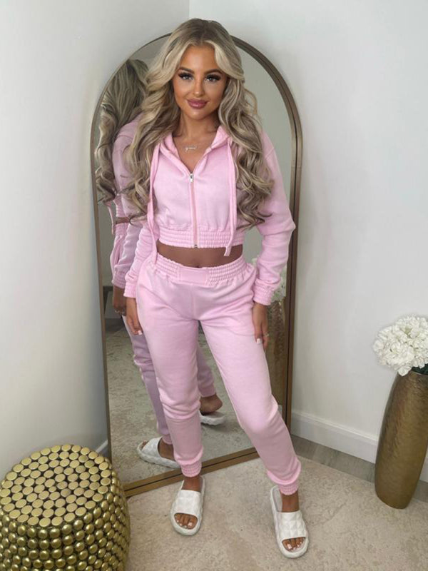 Cozy Plush Hoodie Set – Trendy Two-Piece Loungewear for Fall & Winter