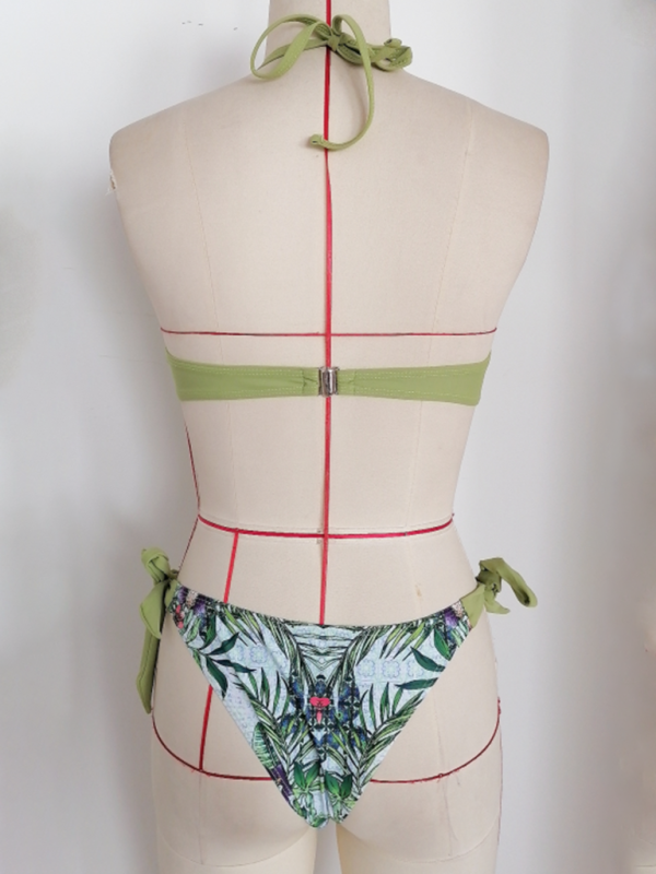 Trendy Two-Tone Floral Bikini – Chic & Stylish Swimwear for Summer