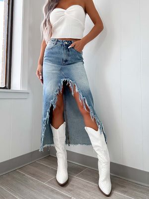 🛍️ High-Waist Irregular Denim Skirt – Vintage Chic with an Edgy Vibe 👗✨