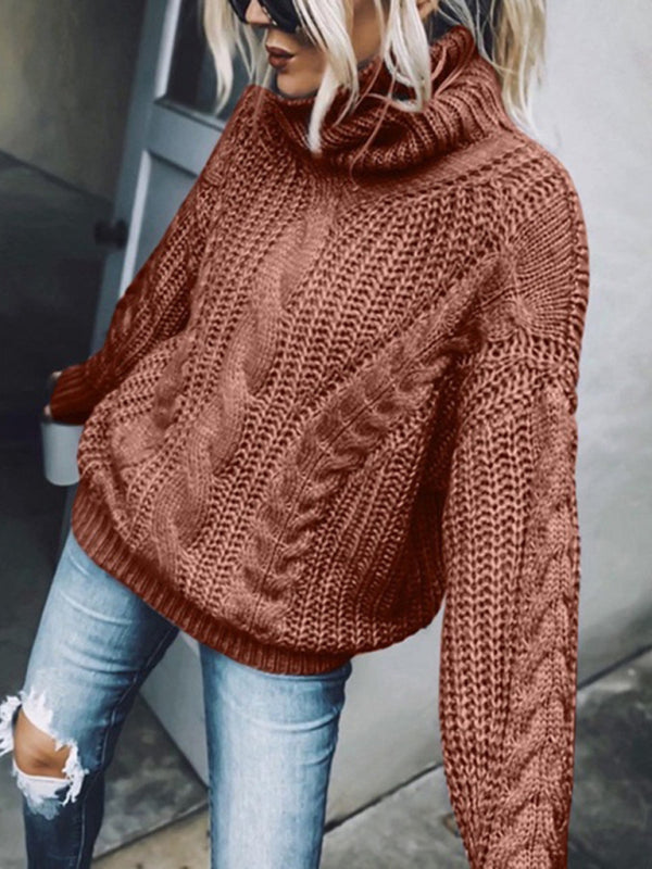 Cozy Chic Turtleneck Knitted Sweater for Women – Soft & Stylish Fall Winter Essential