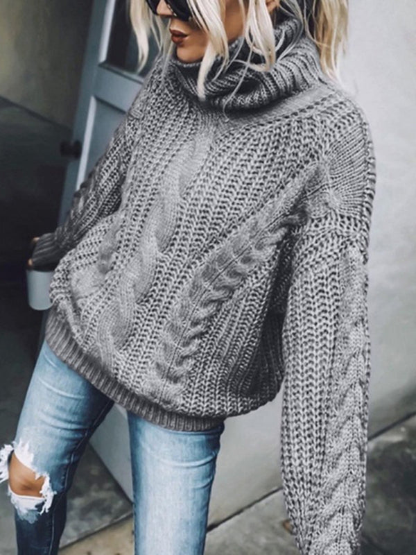 Cozy Chic Turtleneck Knitted Sweater for Women – Soft & Stylish Fall Winter Essential