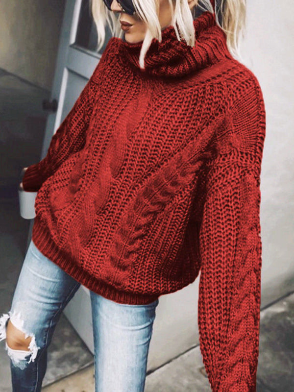 Cozy Chic Turtleneck Knitted Sweater for Women – Soft & Stylish Fall Winter Essential