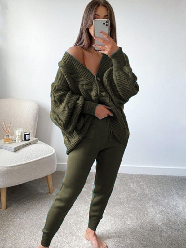 Cozy Chic 2-Piece Sweater Set – Trendy Knitted Lounge Outfit for Fall & Winter