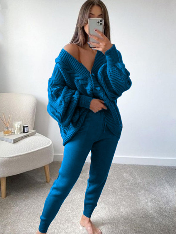 Cozy Chic 2-Piece Sweater Set – Trendy Knitted Lounge Outfit for Fall & Winter