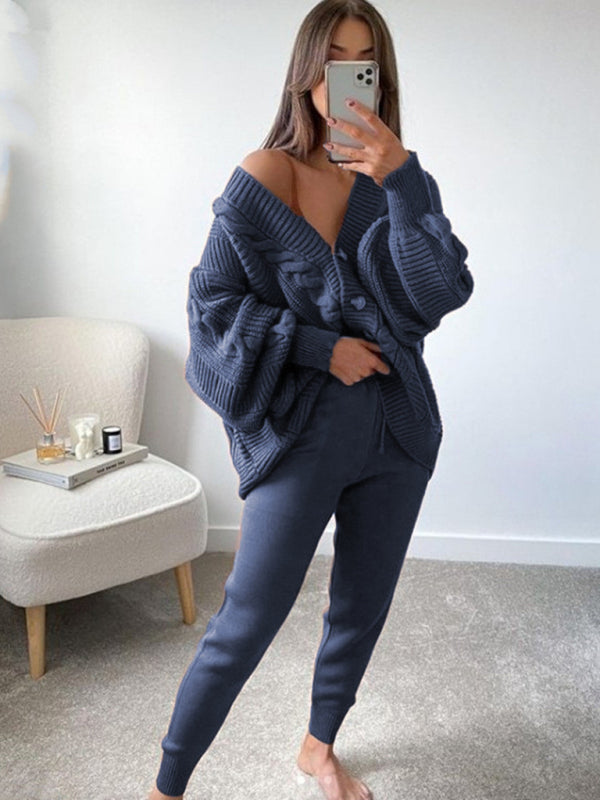 Cozy Chic 2-Piece Sweater Set – Trendy Knitted Lounge Outfit for Fall & Winter