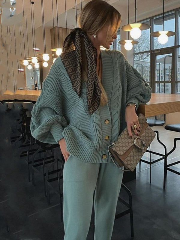 Cozy Chic 2-Piece Sweater Set – Trendy Knitted Lounge Outfit for Fall & Winter