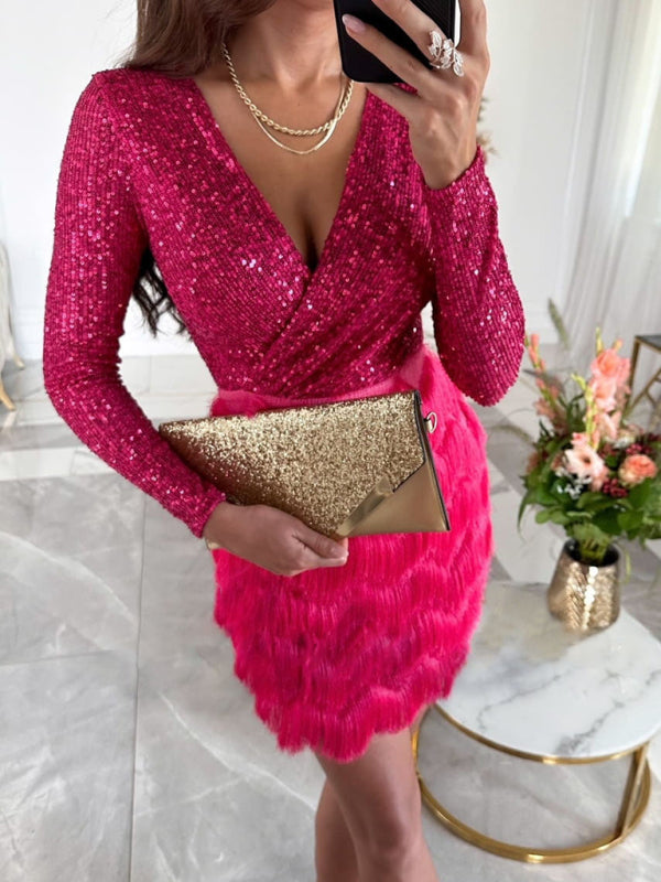 Sparkle All Night Sequin Party Dress Multicolor – Chic & stylish