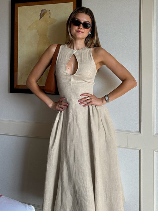 Chic Midi Dress stylish Hollow A-Line – Flirty & Stylish for Any Occasion