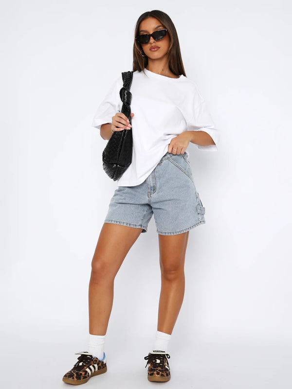 🛍️ Casual Denim Straight Shorts – Trendy, Comfy & Perfect for Everyday Wear 💙