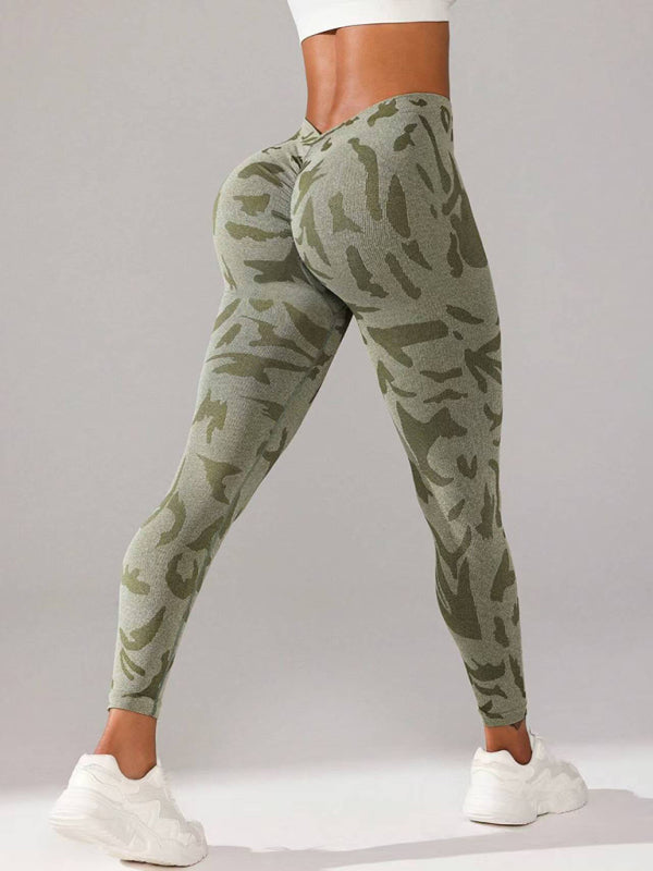 🔥 V-Waist Camo Seamless Leggings Snatch & Sculpt – High-Waisted, Squat-Proof Yoga Pants ✨