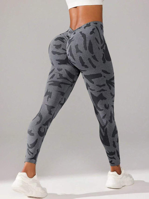 🔥 V-Waist Camo Seamless Leggings Snatch & Sculpt – High-Waisted, Squat-Proof Yoga Pants ✨