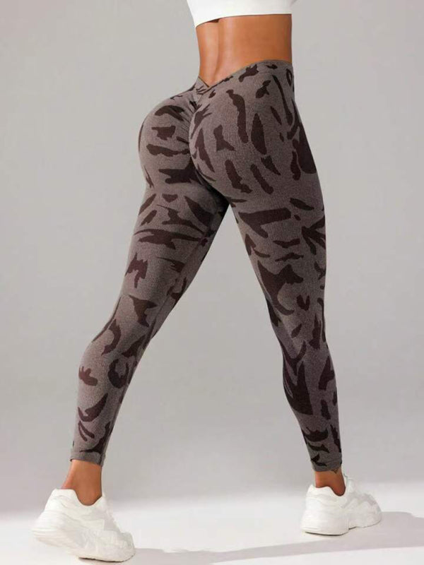 🔥 V-Waist Camo Seamless Leggings Snatch & Sculpt – High-Waisted, Squat-Proof Yoga Pants ✨