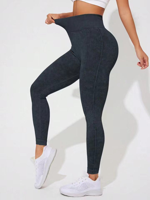 🖤 Washed Frosted Peach Hip Leggings – Sculpting, Stretchy & Trendy 🔥