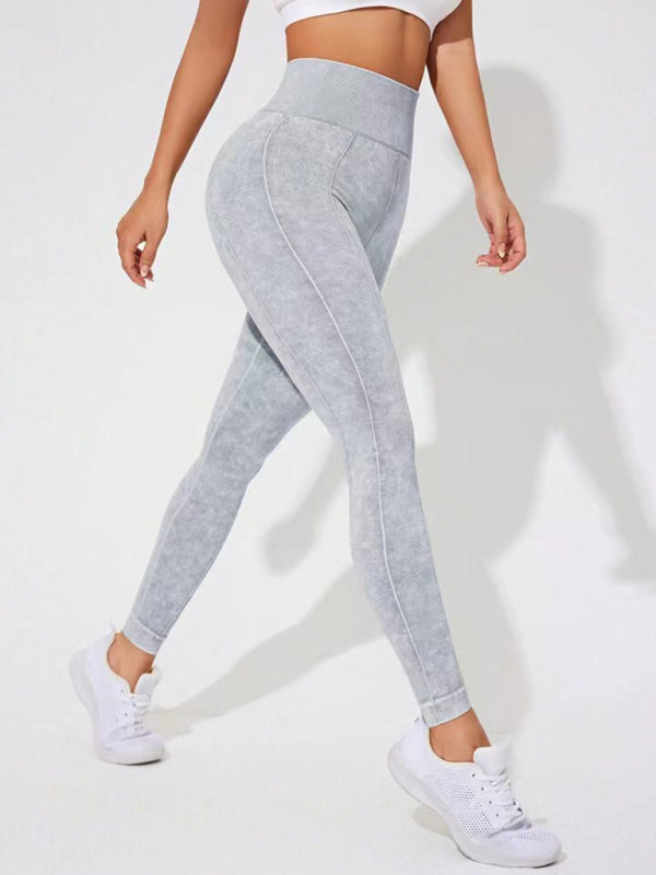 🖤 Washed Frosted Peach Hip Leggings – Sculpting, Stretchy & Trendy 🔥