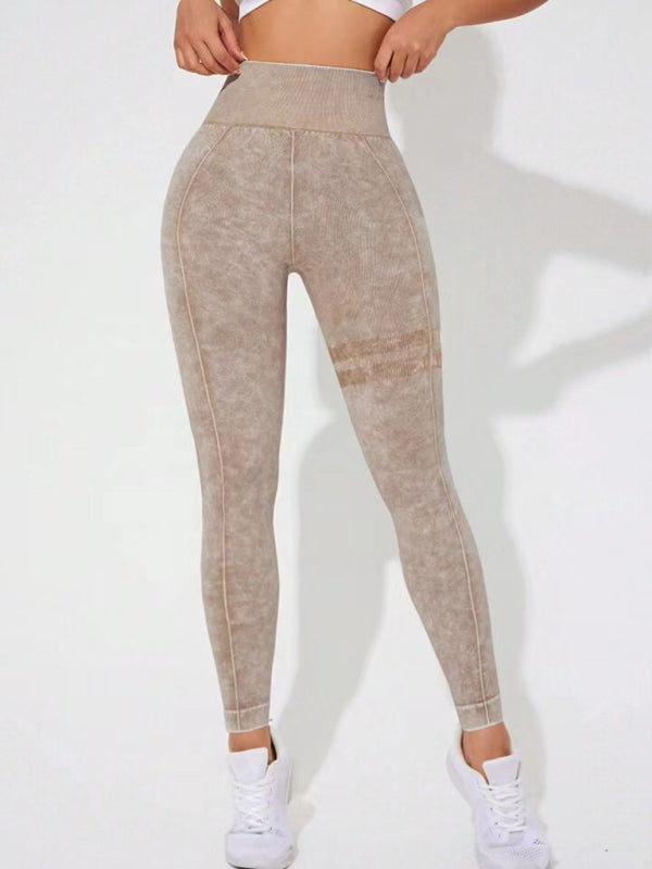 🖤 Washed Frosted Peach Hip Leggings – Sculpting, Stretchy & Trendy 🔥