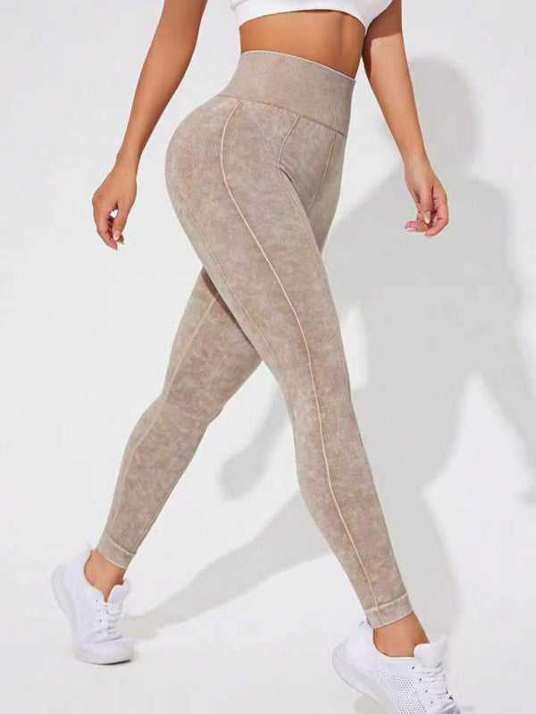 🖤 Washed Frosted Peach Hip Leggings – Sculpting, Stretchy & Trendy 🔥