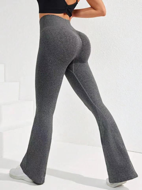 Cross Waist Flared Seamless Yoga Pants – Sculpt, Stretch & Slay