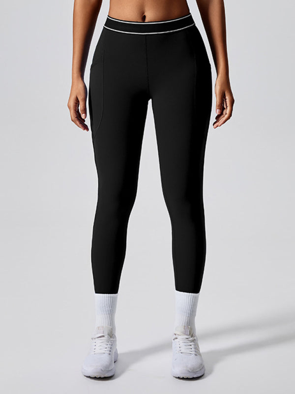 🖤 High-Waist Contrast Yoga Leggings – Sculpting, Stretchy & Chic 🖤