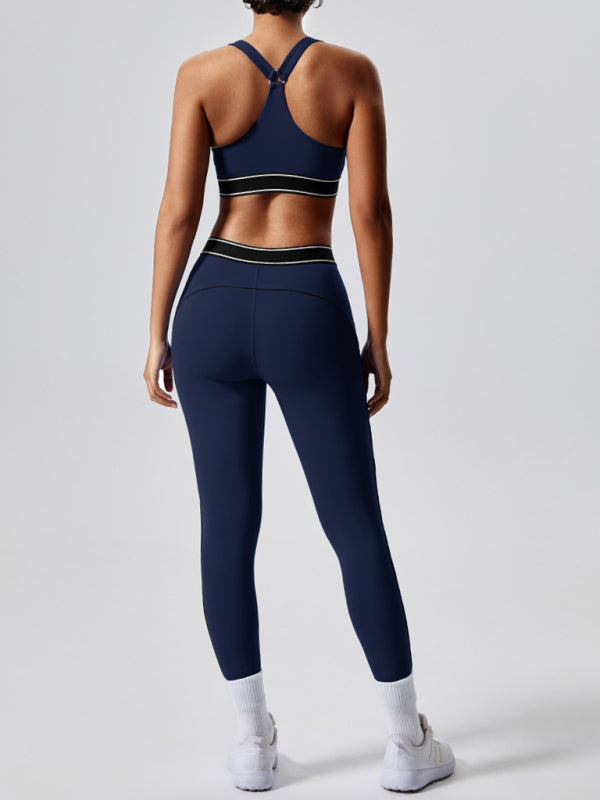 🖤 High-Waist Contrast Yoga Leggings – Sculpting, Stretchy & Chic 🖤