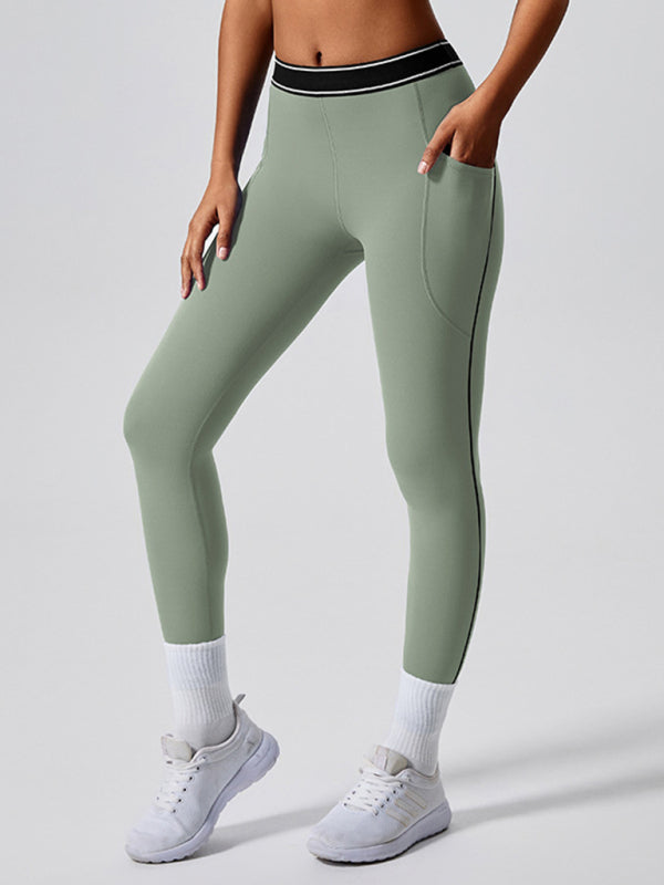 🖤 High-Waist Contrast Yoga Leggings – Sculpting, Stretchy & Chic 🖤