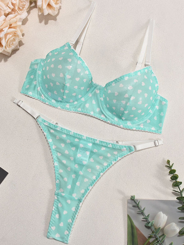 stylish Heart Lace intimates Set – Sheer & Tempting for Valentine's