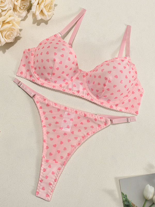 stylish Heart Lace intimates Set – Sheer & Tempting for Valentine's