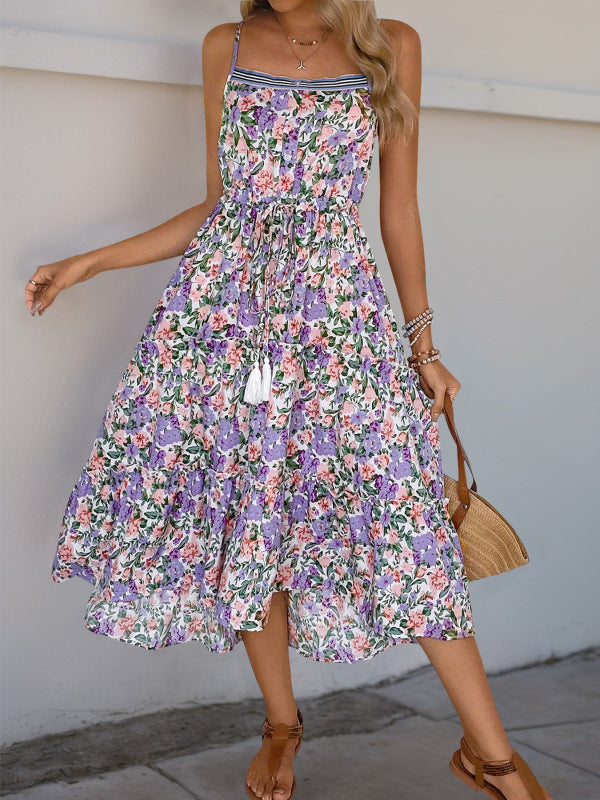 Flirty Pleated Suspender Dress Ruffle Mini – Trendy & Chic Outfit