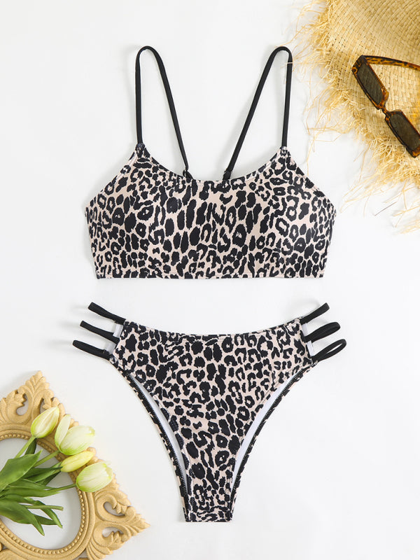 Leopard Print Two-Piece Swimsuit stylish & Stylish Bikini Set