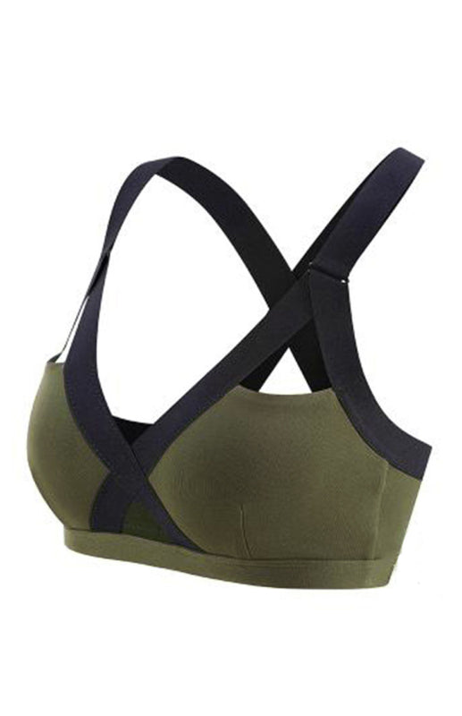 🔥 Color Contrast Cross-Back Sports Bra – Sexy, Supportive & Sweat-Proof 💦