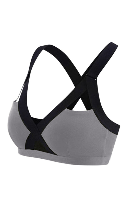 🔥 Color Contrast Cross-Back Sports Bra – Sexy, Supportive & Sweat-Proof 💦