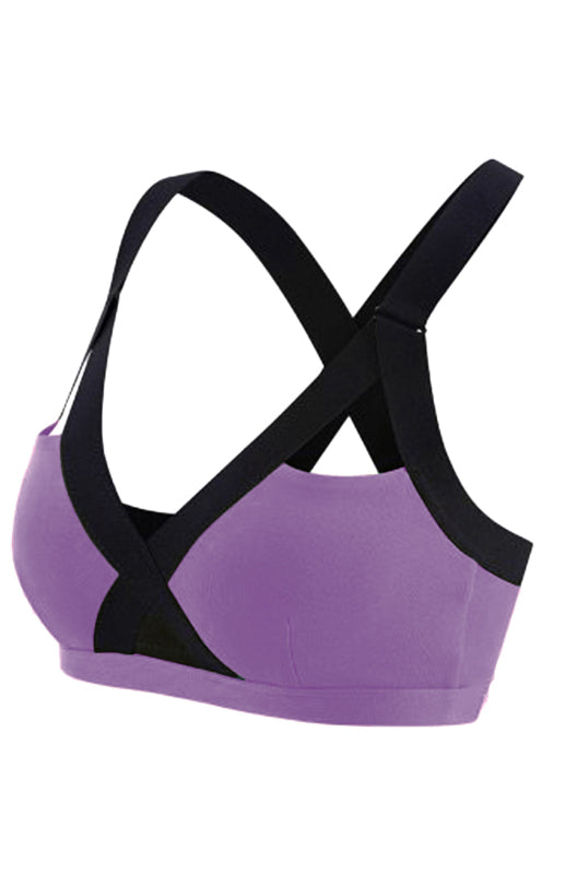 🔥 Color Contrast Cross-Back Sports Bra – Sexy, Supportive & Sweat-Proof 💦