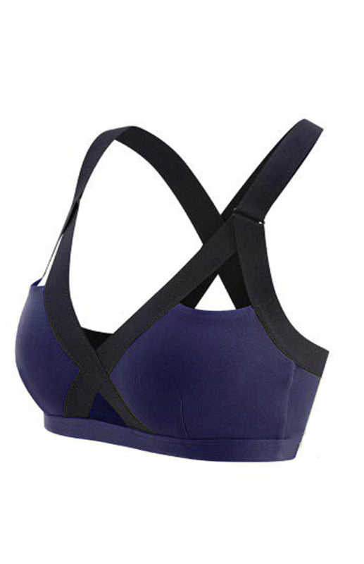 🔥 Color Contrast Cross-Back Sports Bra – Sexy, Supportive & Sweat-Proof 💦